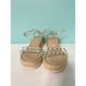 Cushionaire Sandal Womens 9M Clear  Slip On Ankle Strap Toe‎ Casual Comfort bin1